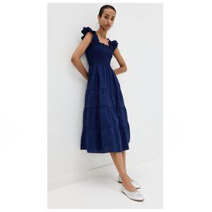 HILL HOUSE Ellie Cotton Nap Dress in Navy